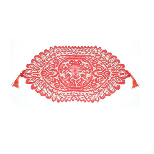 Beautiful Kitchen Tableware Lace Style Rich Red Table Mat Approx 70cm Home 2851 (Parcel Rate)