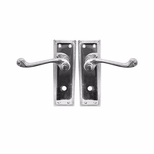 6'' Georgian Bathroom Chromed Handle 1 Pair With Screws  0655 (Parcel Rate)