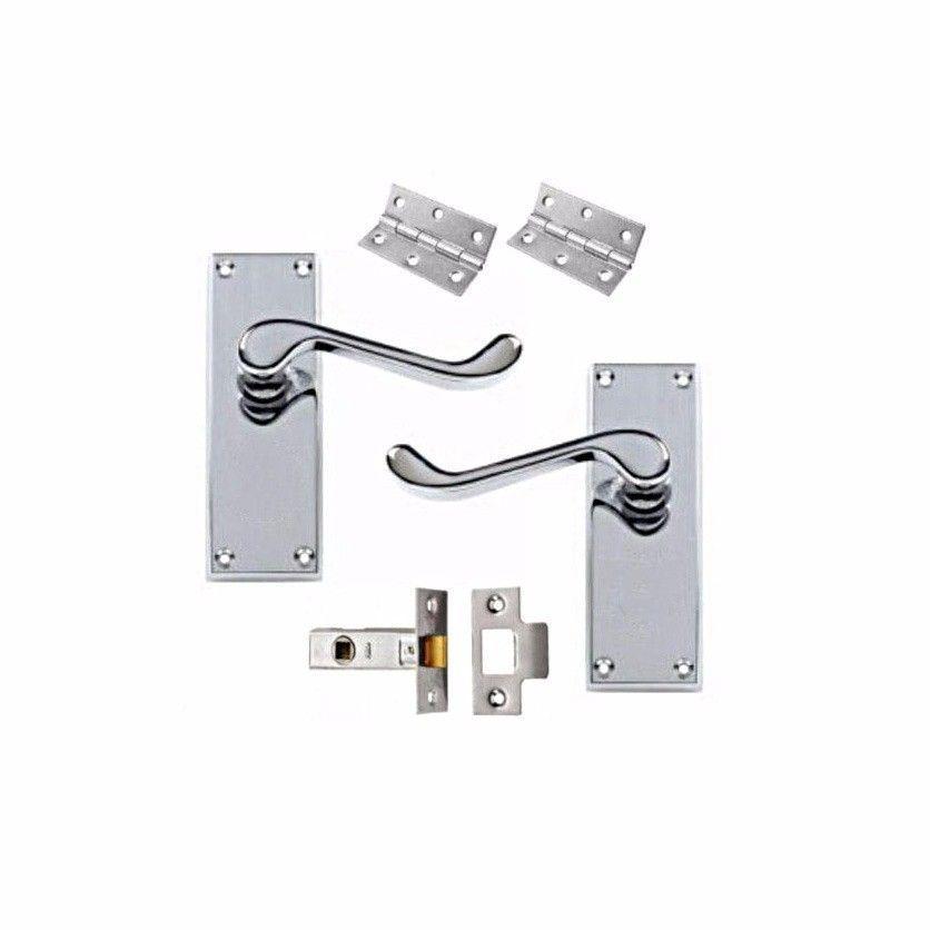 4'' Scroll Vic Chrome Door Kit With Screws Included Home Diy 4087 (Parcel Rate)