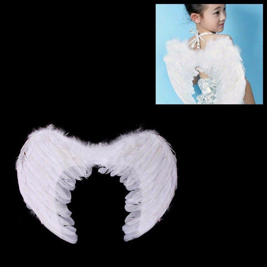 Fancy Dress Up Angel Feathered Wings With Elastic Straps 50cm 1482 (Parcel Rate)