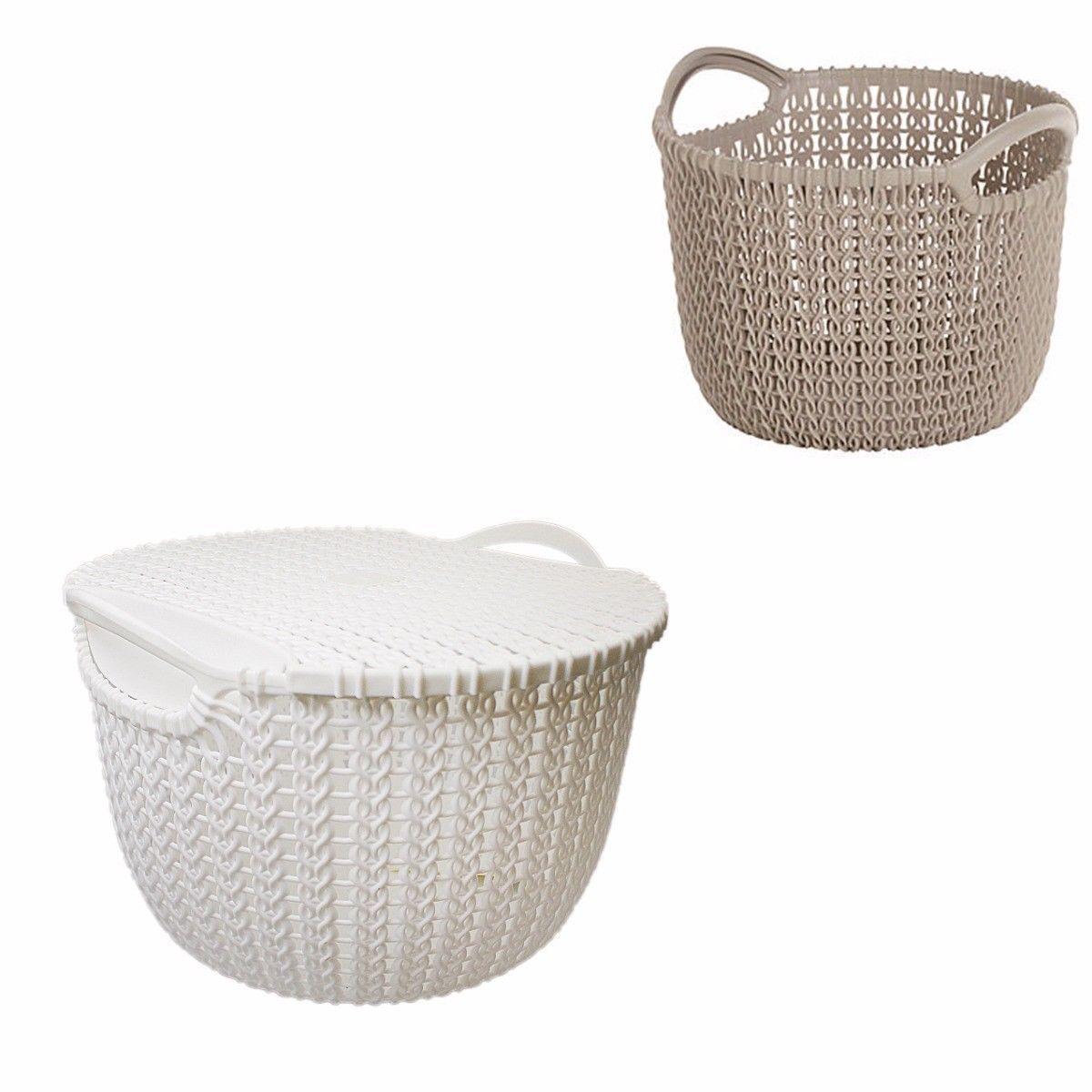 Rattan Style Multi Use Plastic Fruit Basket Storage Basket 25cm x 16cm 4840 (Parcel Rate)