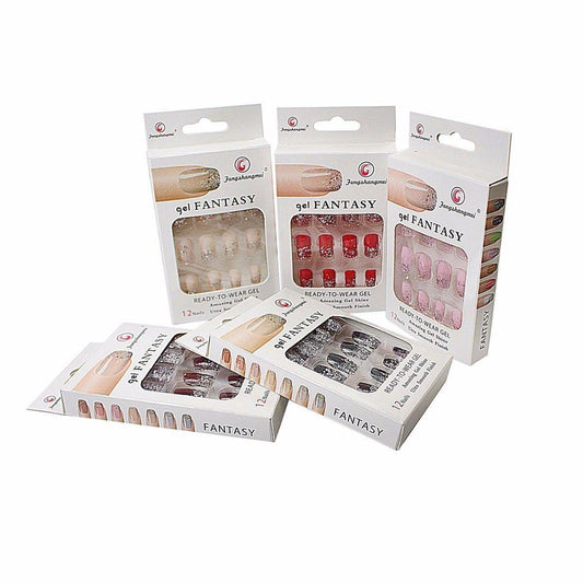 Assorted Gel Fantasy Ready To Wear Nails 12 Pack 1196 (Large Letter Rate)
