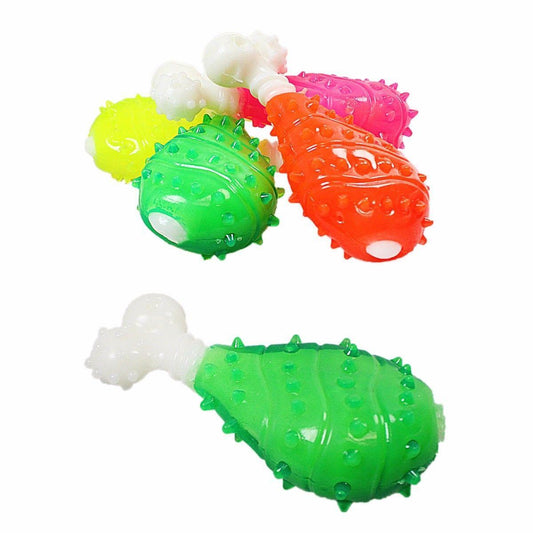 Silicone Dog Toy Chicken Bone Shaped Chewing Toy Assorted Colours 12cm Pets 4750 (Parcel Rate)