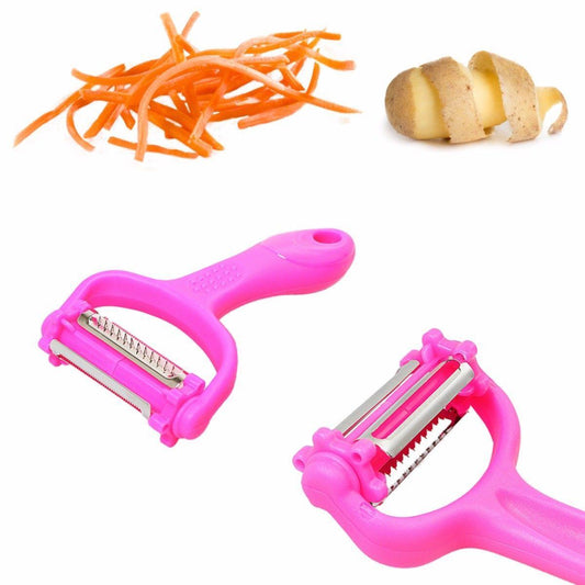Multifunctional Plastic Peeler And Cutter Ideal For Kitchen Use 3 Colours  4774 (Large Letter Rate)