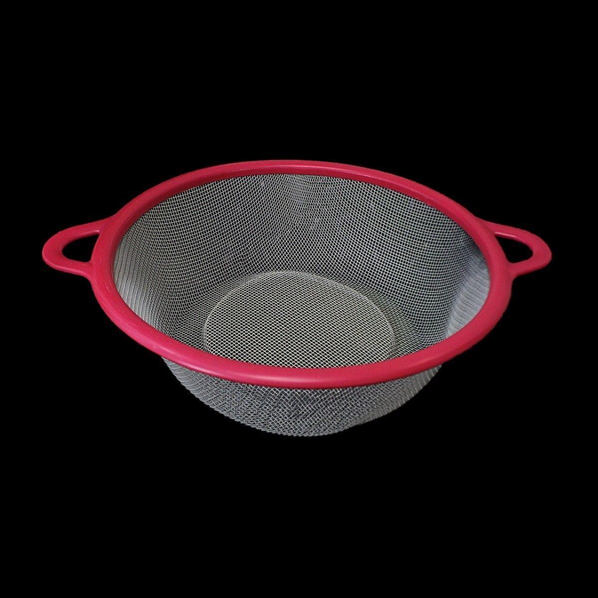 Plastic Colander Sieve & Vegetable Strainer With Pink Plastic Outline 25cm Kitchen 4776 (Parcel Rate)