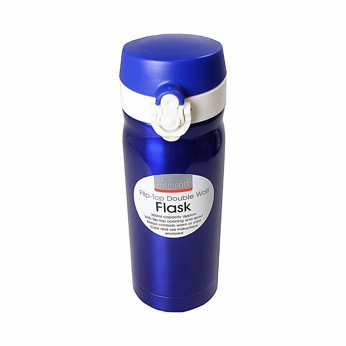 350ML Stainless Steel Flip Top Double Wall Flask In Red and Blue 1454 (Parcel Rate)