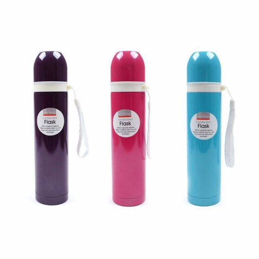 300ml Stainless Steel Insulated Thermal Travel Flask Mugs Cups Single Assorted  0883 (Parcel Rate)