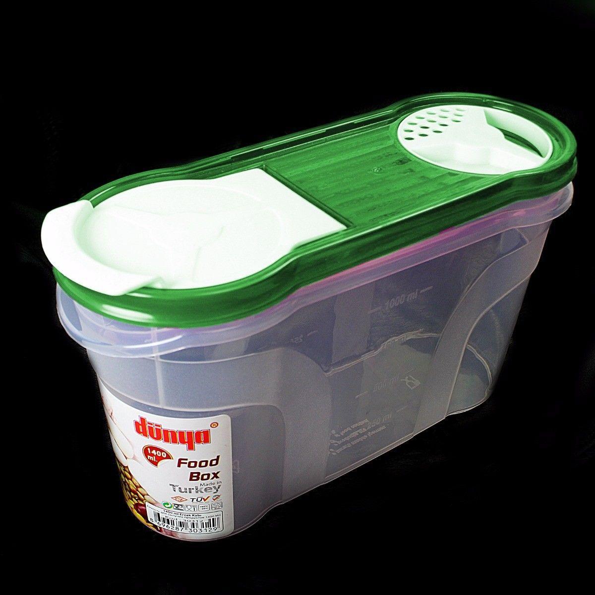 Cereal Dispenser Store Storage Box Kitchen Lid Foods Rice Pasta Container 1400ml (Parcel Rate)