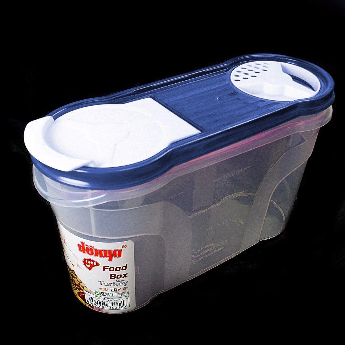 Cereal Dispenser Store Storage Box Kitchen Lid Foods Rice Pasta Container 1400ml (Parcel Rate)