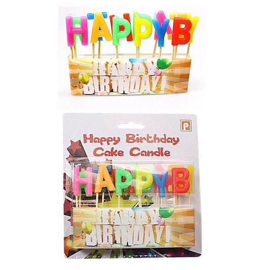 13pc Happy Birthday Candle Set Cake Celebration Party Decoration Coloured Letter 0235 (Large Letter Rate)