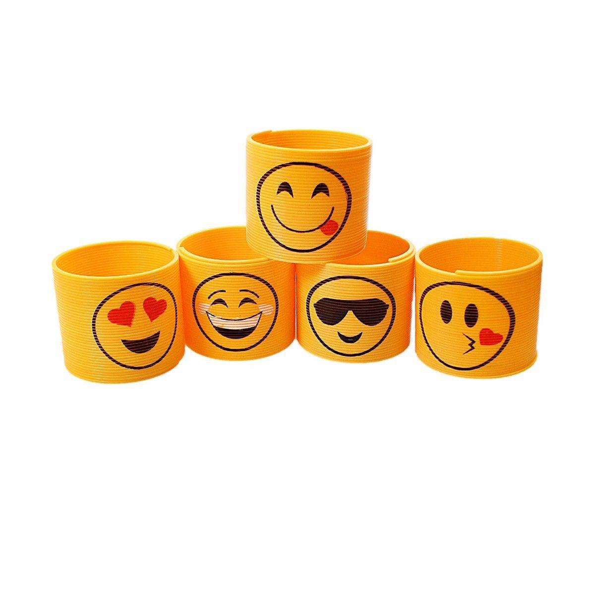 Assorted 35mm EMOJI Coil Springs Slinkies Fun Party Favors Easter Goody   7512 (Parcel Rate)