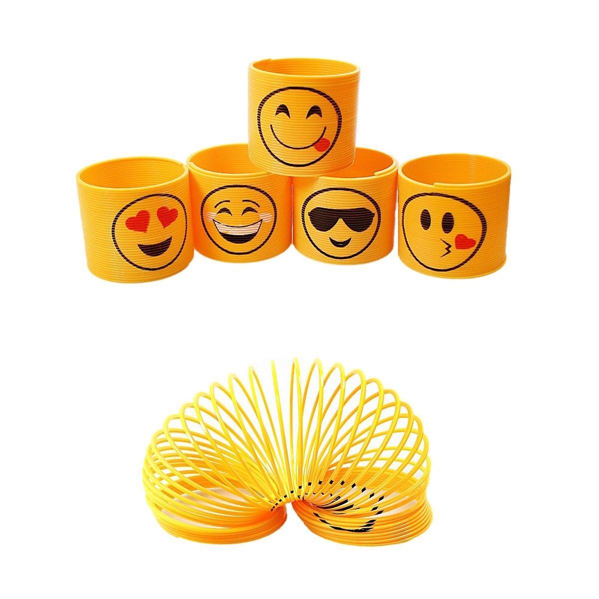 Assorted 35mm EMOJI Coil Springs Slinkies Fun Party Favors Easter Goody   7512 (Parcel Rate)