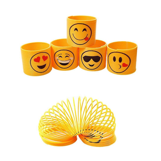 Assorted 35mm EMOJI Coil Springs Slinkies Fun Party Favors Easter Goody   7512 (Parcel Rate)