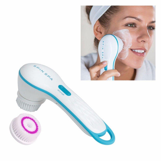 Facial Cleansing Brush Spin Spa Face Cleanser In White Beautify Skin   4758 (Parcel Rate)