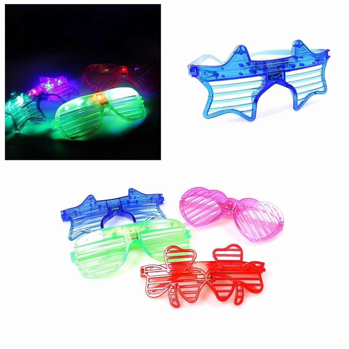 Flashing LED Blinking Light Up Slotted Shutter Shades Glow Glasses Club Party UK   4856 (Large Letter Rate)