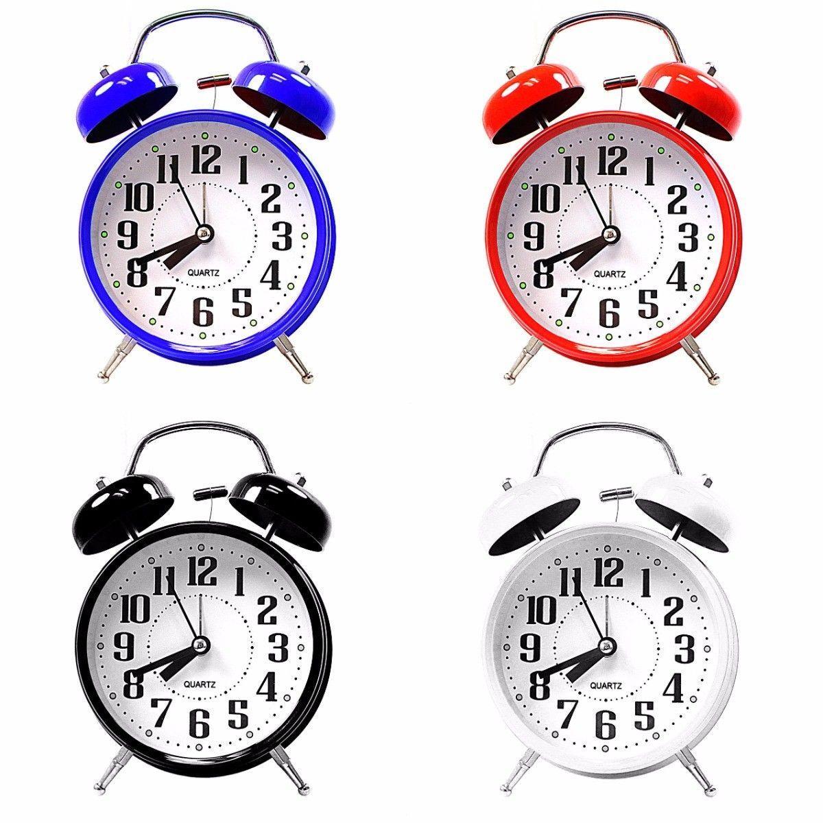 Twin Bell ALARM Clock Available In Assorted Colours Home 4815 (Parcel Rate)