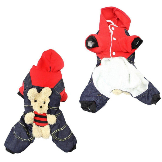 Cute Teddy Style Dog Pet Harness Style Fabric Jacket In 2 Designs Size Small 1812 (Parcel Rate)