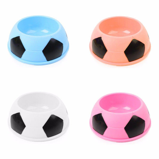 Assorted Colour Football Design Pet Feeding Bowls 15cm x 9cm  4201 (Parcel Rate)