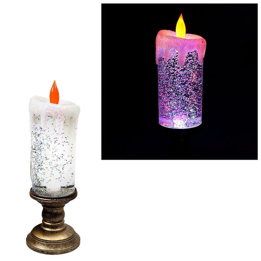Sequinned LED Candle Beautiful Christmas Candle Nightlife Battery Operated   4721 (Parcel Rate)