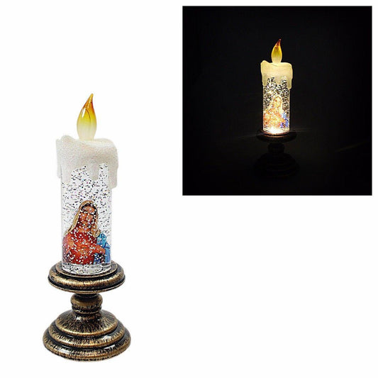 Beautiful Novelty Christmas Candle, Ideal Christmas Show Piece Light Up Candle 20cm  4702 (Parcel Rate)