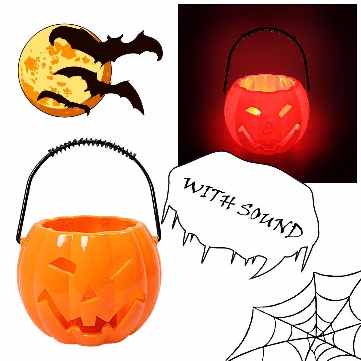 Halloween Special Light Up Pumpkin Basket With Sound And Light 4635 (Parcel Rate)
