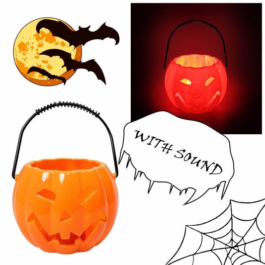 Halloween Special Light Up Pumpkin Basket With Sound And Light 4635 (Parcel Rate)