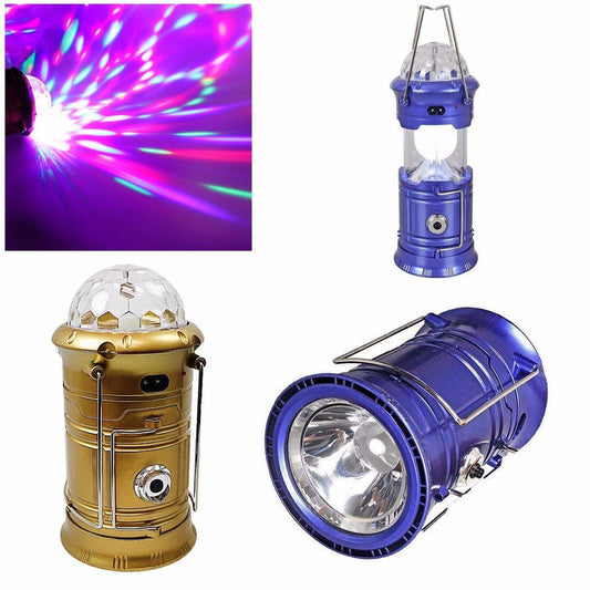 3-in-1 Magic Disco Camping/Ten Light Lantern 1W+6 LED+ 3 Colour LED    4907 (Parcel Rate)