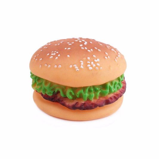 Squeezy Silicone Hamburger Pet Puppy/Dog Chew Toy 0047 (Parcel Rate)