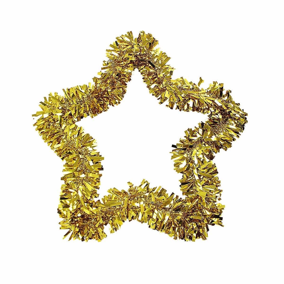 Tinsel Christmas Gold Bright Star Ideal Decor For Special Occasions 40cm x 50cm  4448 (Parcel Rate)