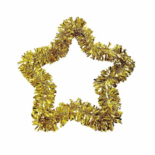Tinsel Christmas Gold Bright Star Ideal Decor For Special Occasions 40cm x 50cm  4448 (Parcel Rate)