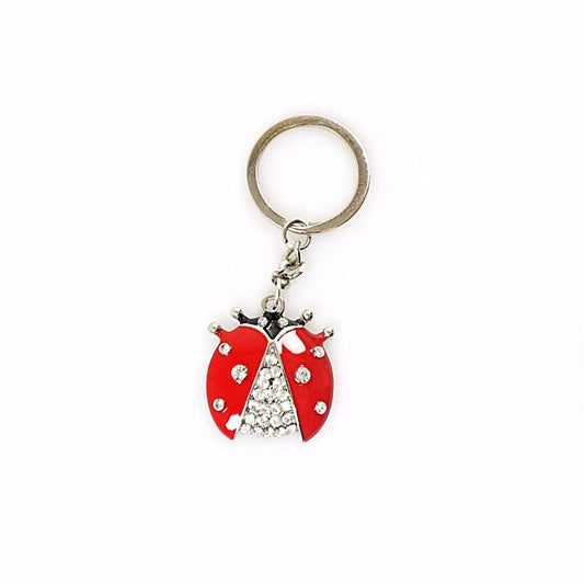 Novelty Metal Ladybird Keychains Style Keyring Red White Ladybird Keyring   2523 (Large Letter Rate)