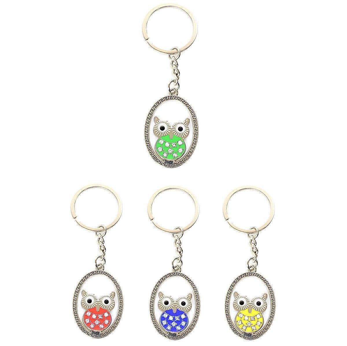 Novelty Gift Metal Owl Shaped Keyring Style Keychain Owl Key Ring 8080 (Large Letter Rate)