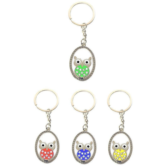 Novelty Gift Metal Owl Shaped Keyring Style Keychain Owl Key Ring 8080 (Large Letter Rate)