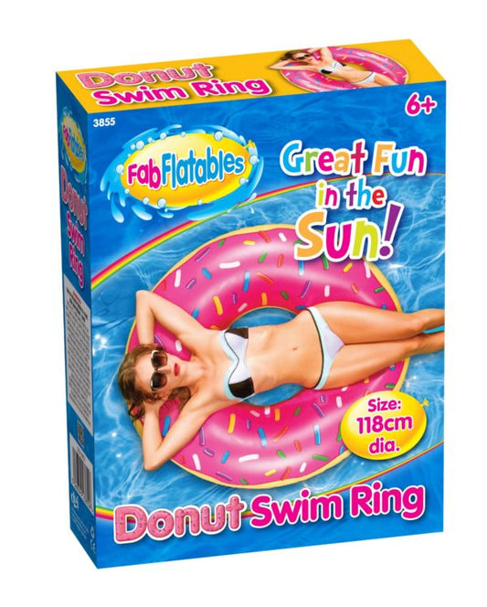 Giant Inflatable Donut Swim Ring 118cm Diameter 3855 (Parcel Rate)