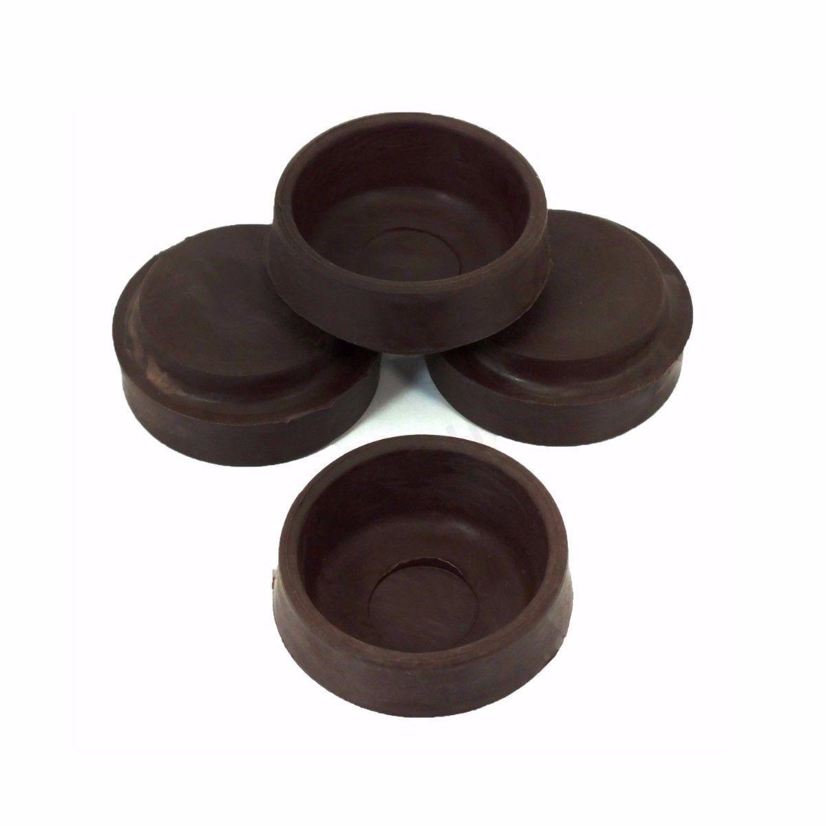 4 Pack Castor Cups / Floor Protectors In BROWN 5cm Cup 2953 (Large Letter Rate)