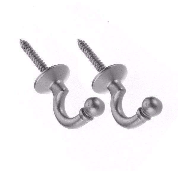 2 x Chrome Curtain Tieback Hooks Home 0606 (Large Letter Rate)