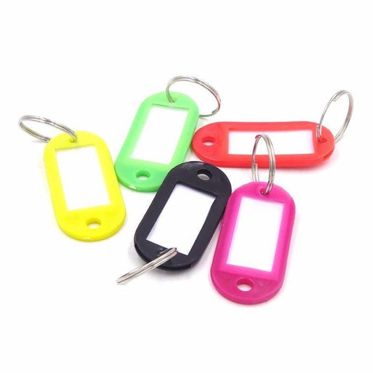 Key Ring Tags, Assorted Colour Plastic Pack of 6   0233 (Large Letter Rate)