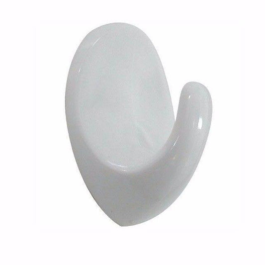 Large Round oval Hook White Plastic 5316 (Parcel Rate)