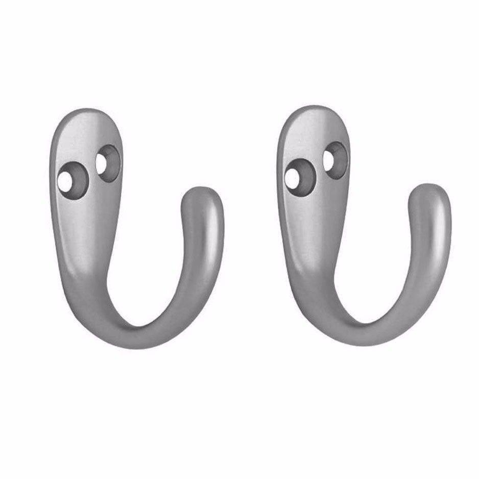Value Pack Robe Hooks Chromed With Screws Pack Of 2 DIY Home 2250 (Parcel Rate)