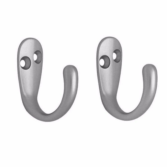 Value Pack Robe Hooks Chromed With Screws Pack Of 2 DIY Home 2250 (Parcel Rate)