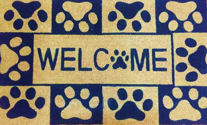 Coir Door Mat Paw Design 4384 (Parcel Rate)