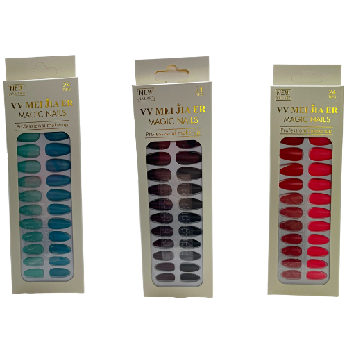 Artificial Fake Nail Extensions Fairy Premium Series 24pc Assorted Colours 1688 / 6682 (Parcel Rate)