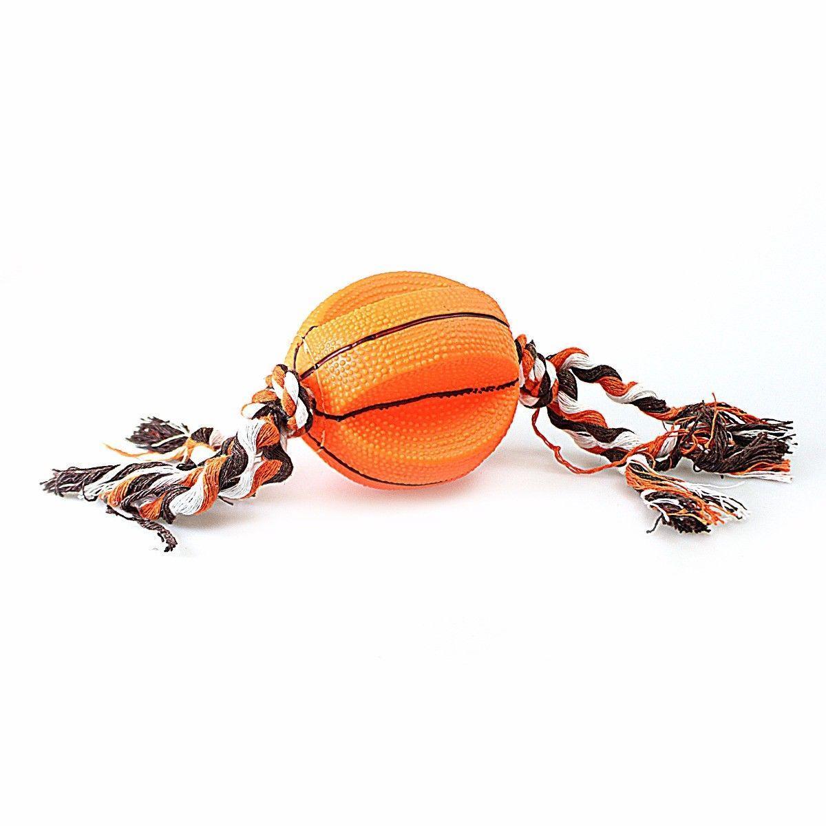 Dog/Puppy Squeeze Volleyball/Basket Ball Toy With Rope Thread Gum & Teeth Health  4611 (Parcel Rate)