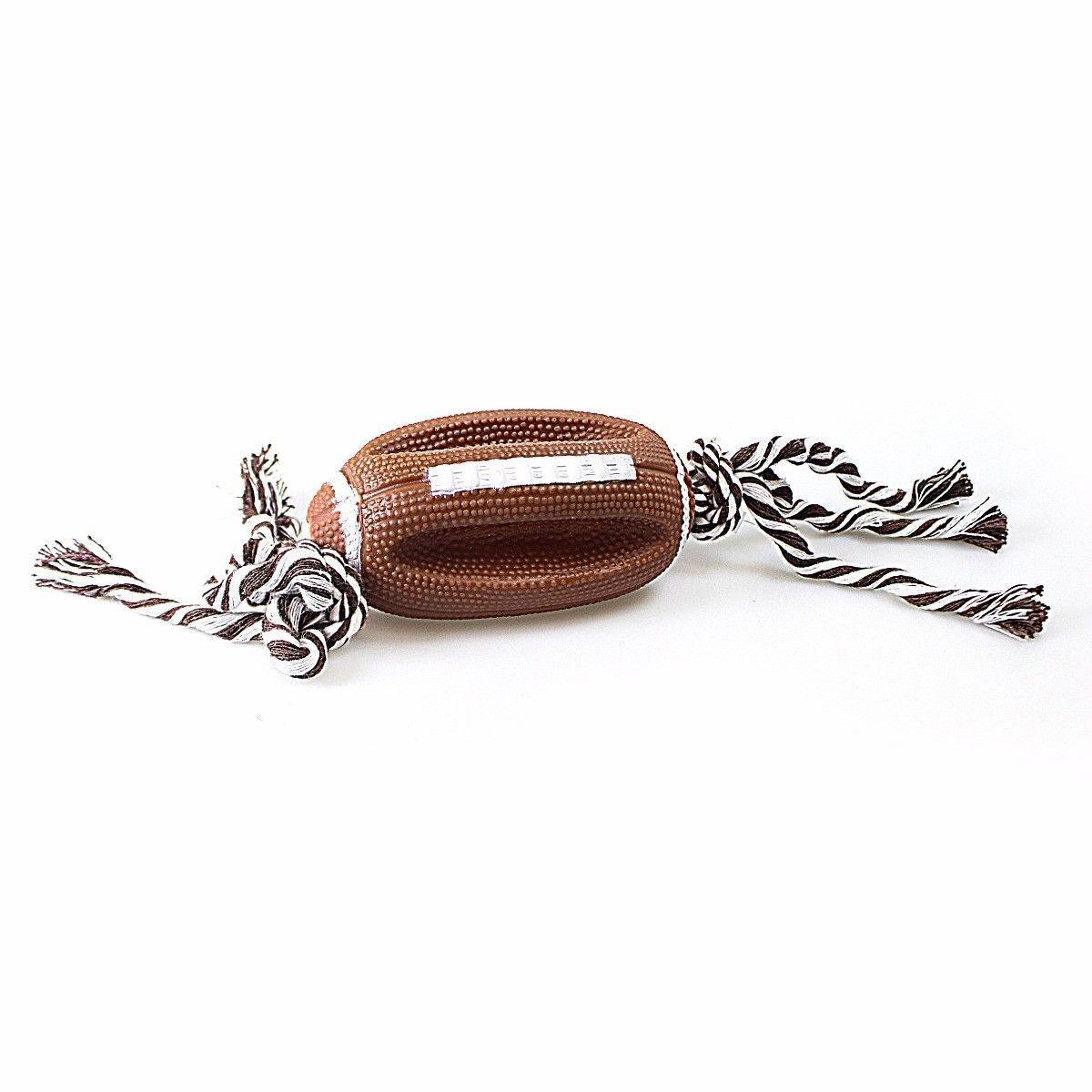 Dog/Puppy Squeeze Rugby Ball Toy With Rope Thread Gum & Teeth Health Pet 4610 (Parcel Rate)