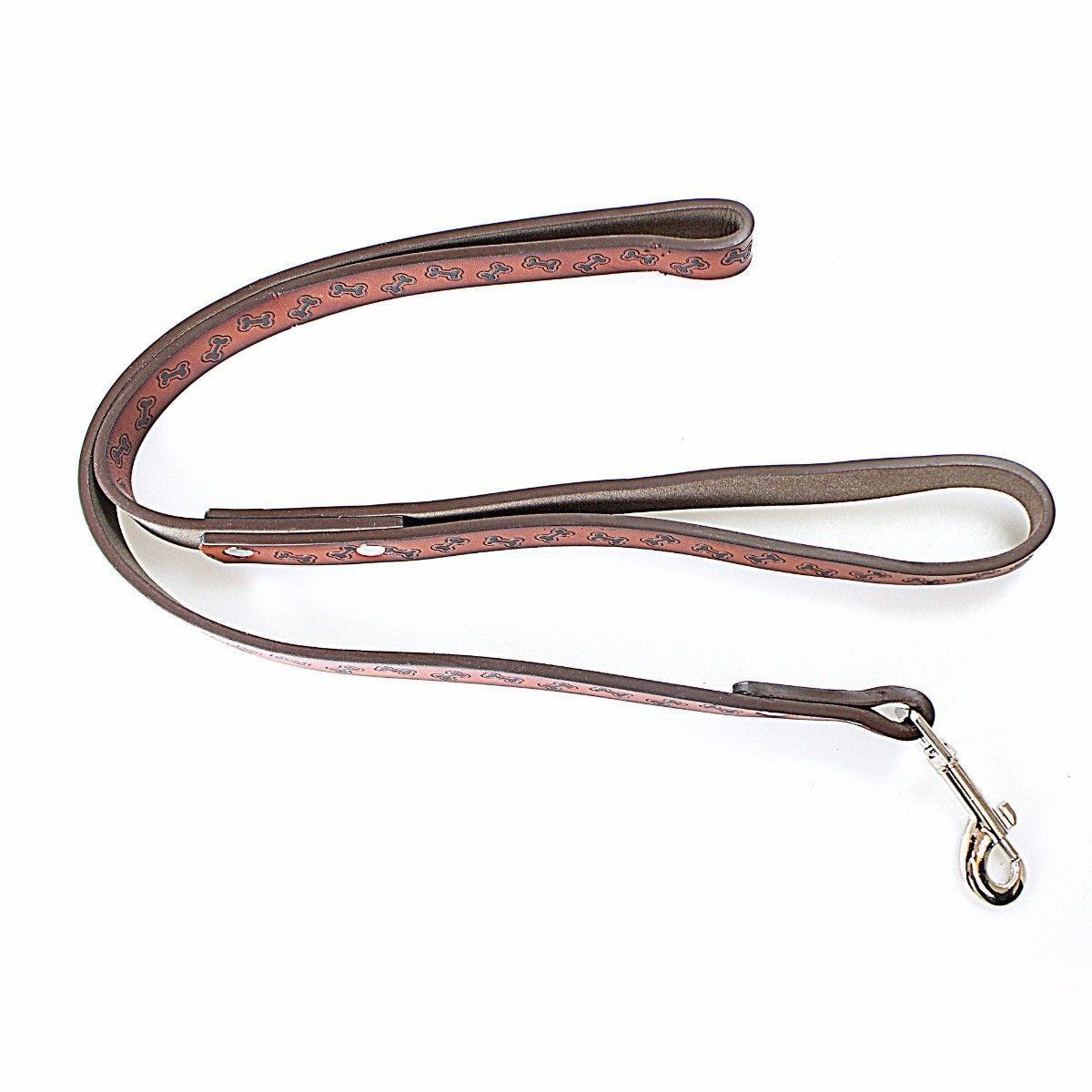 Durable Printed Leather Look Rubber Dog Lead/Leash With Strong Grip Approx 85cm   4621 (Parcel Rate)