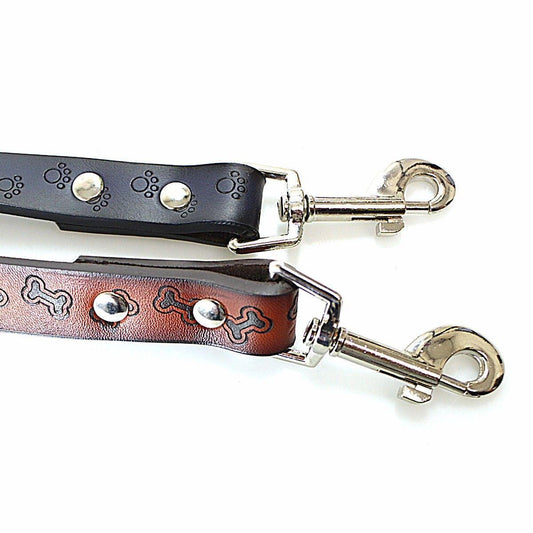 Durable Printed Leather Look Rubber Dog Lead/Leash With Strong Grip Approx 85cm   4621 (Parcel Rate)