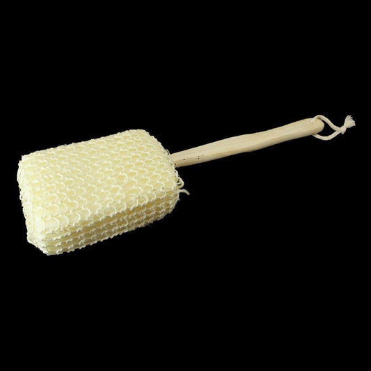 Long Handled Bath Sponge with Wooden Stick Bath Shower Body Scrub 0913 (Parcel Rate)