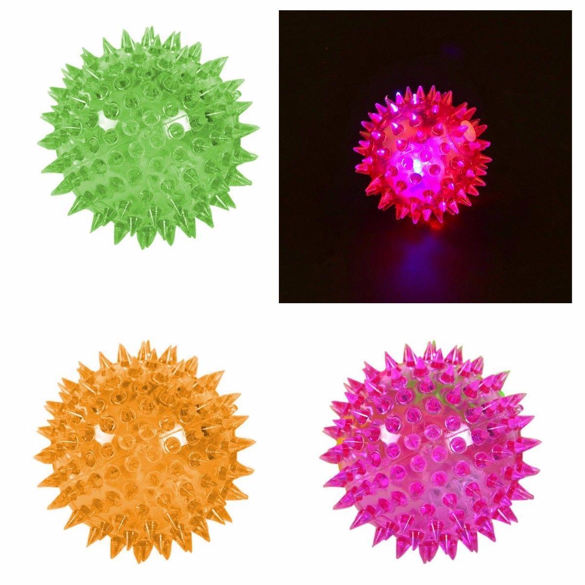 Flashing Light Up Spikey Bouncing Balls Assorted Colours 2491 (Parcel rate)