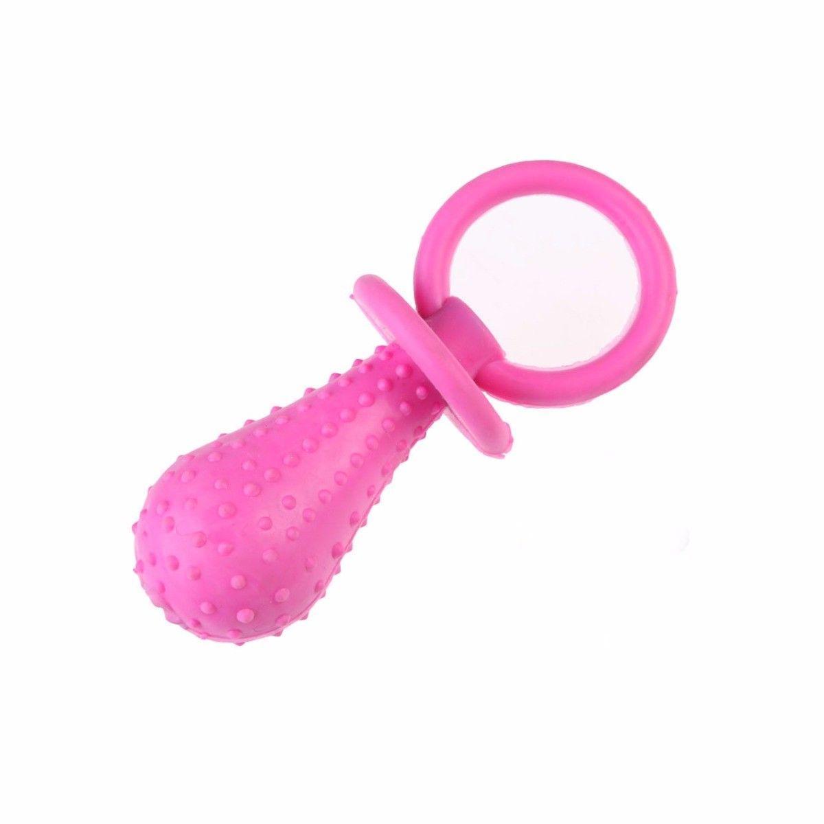 Pet Dog/Puppy Chewable Dummy Toy With Ring Grip Assorted Colours 0058 (Parcel Rate)