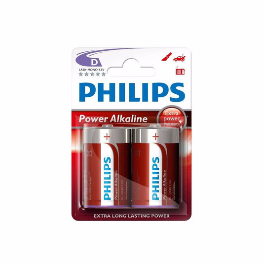 Philips Power Alkaline Batteries (Type D)  5001 (Large Letter Rate)